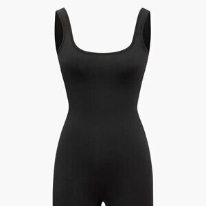 Mica Solid Square Neck Romper Black Size Xlarge NWT